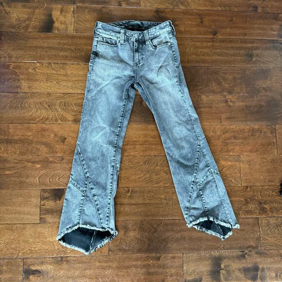Liverpool Los Angeles Denim - Liverpool LA Women's 0 / 25 The Crop Flare Gray Black Denim Jeans